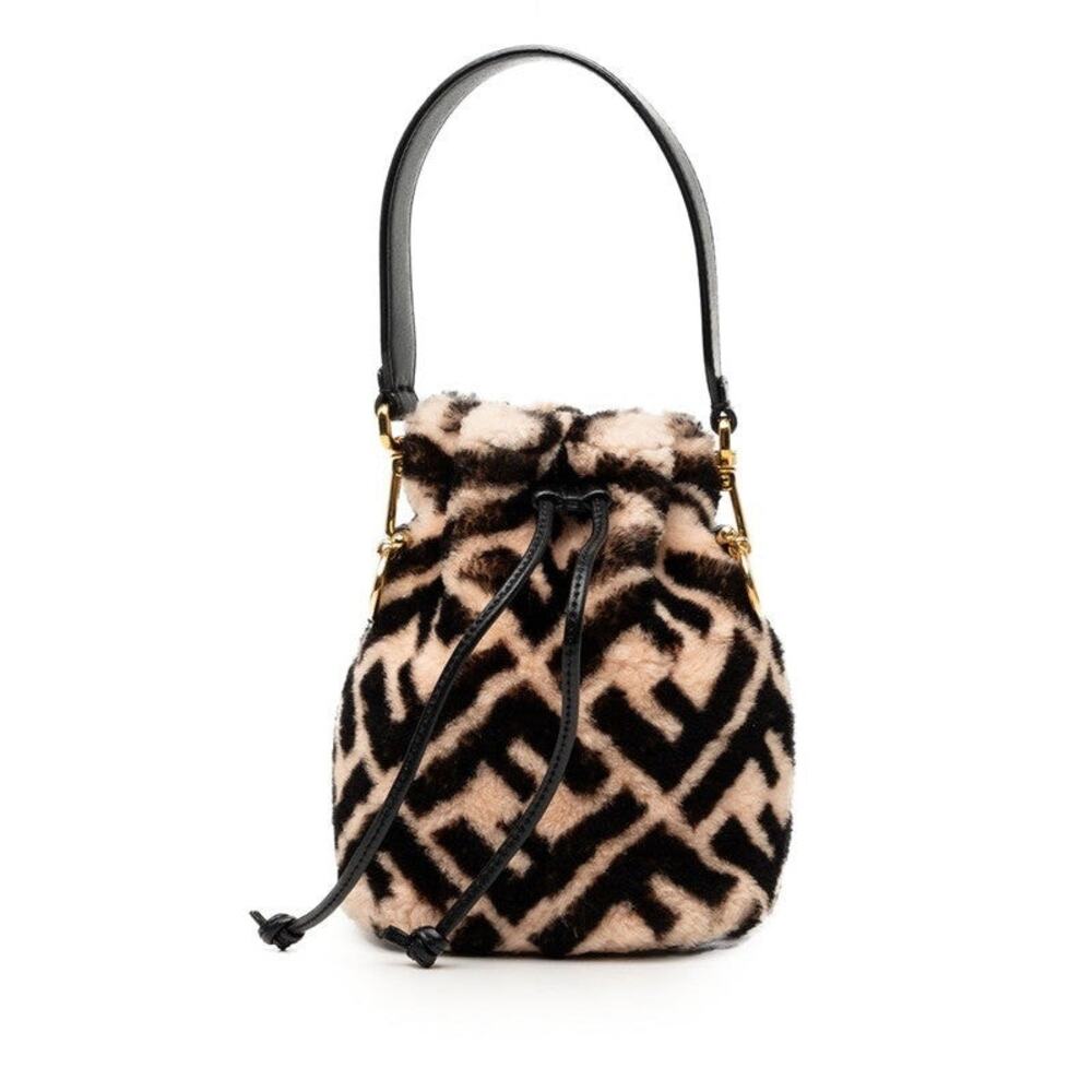 Fendi ZUCCA Mon Tresor Mini Handbag Beige